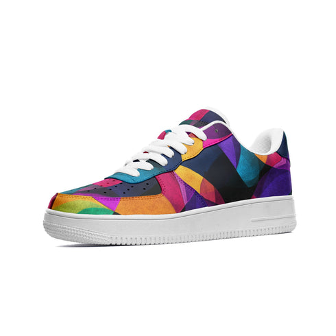 Cubist Dreams Unisex Low Top Leather Sneakers